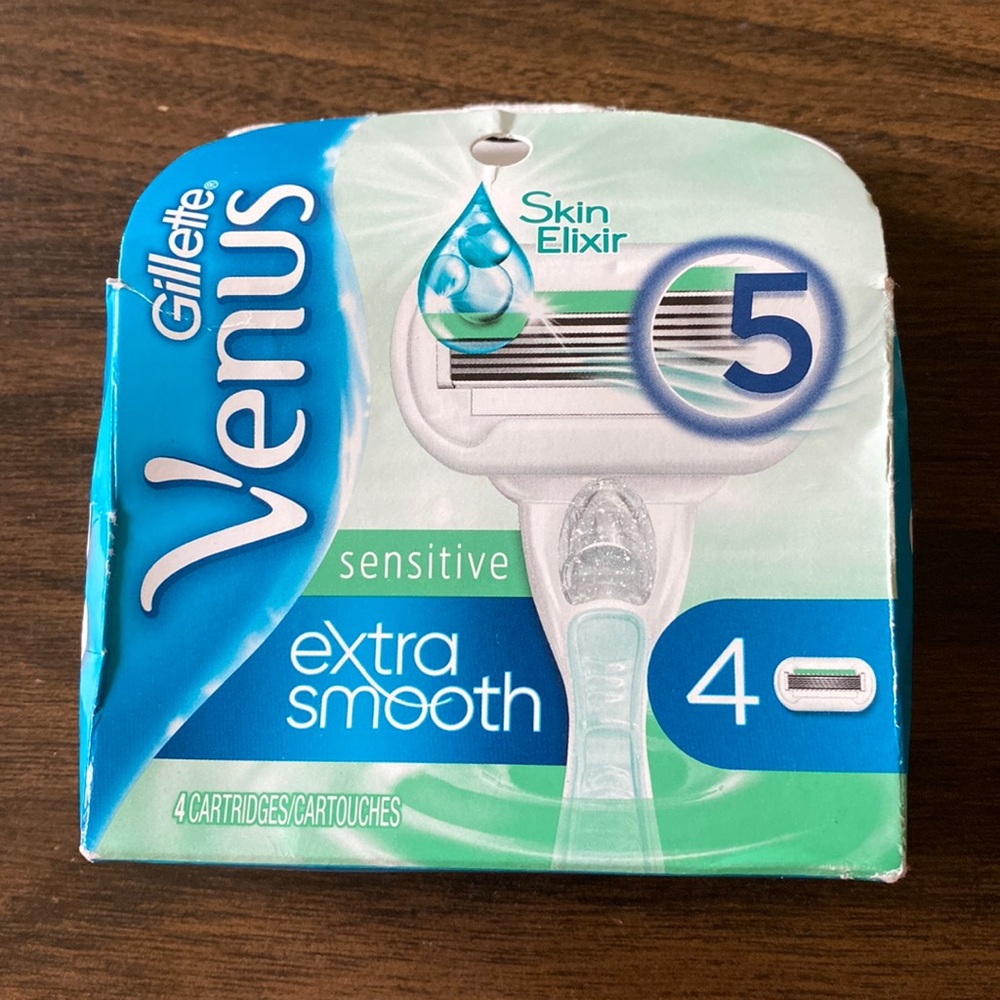 NIB 4-Gillette Venus Skin Elixir Sensitive Extra Smooth Razor Cartridges